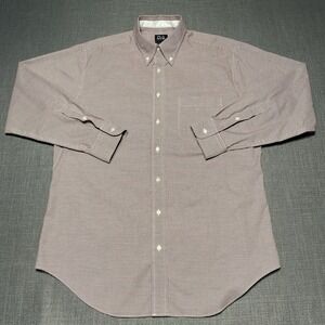 Jos. A. Bank Traveler's Tailored Fit Button Down Shirt Mens 16.5x34 Red Check